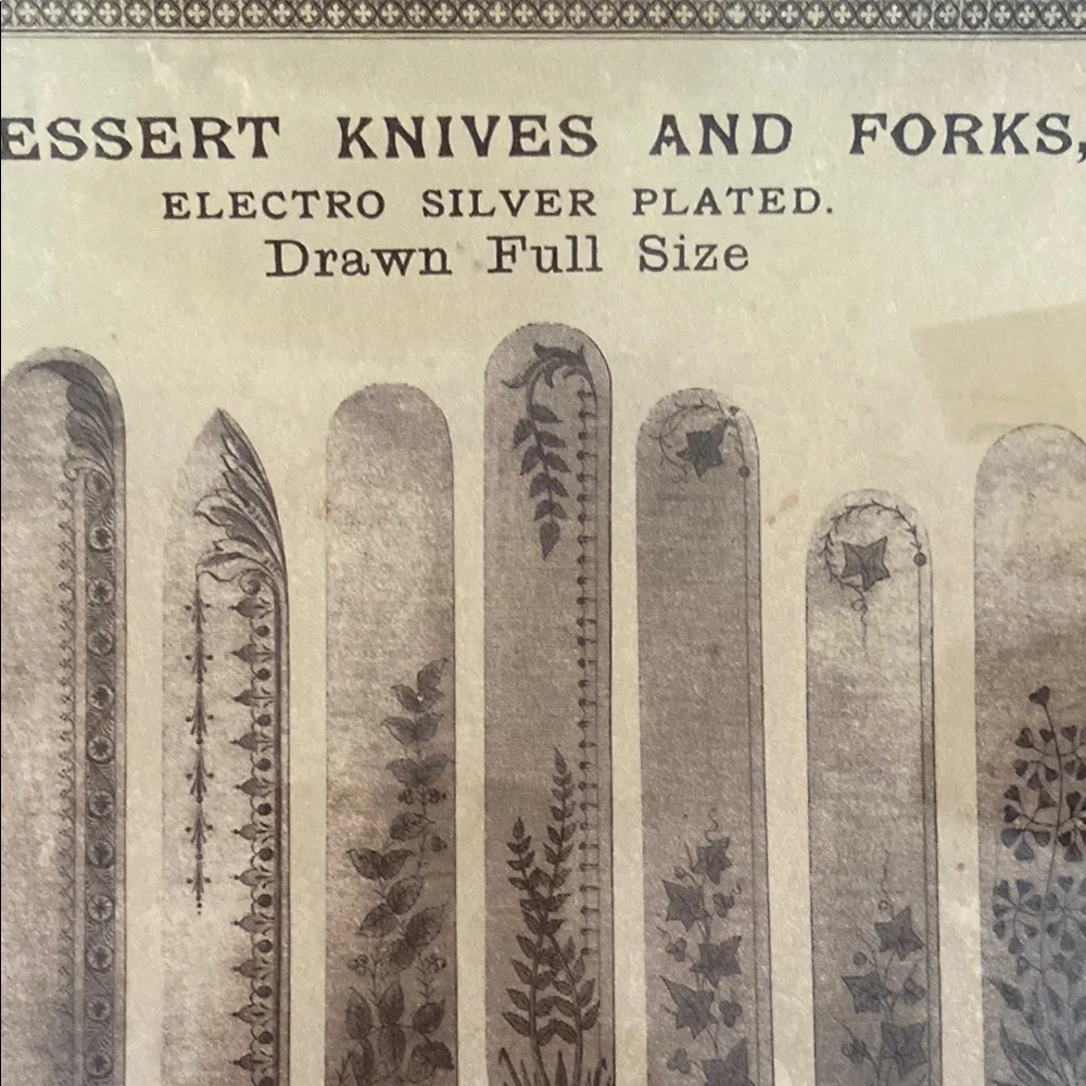 Vintage tray depicting dessert, knives, and forks of the early 1900s - Picture 7 of 9